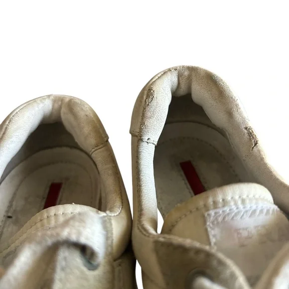 Prada Shoes Women’s Leather nylon Comfort Lace Up Low Sneakers Prada - Picture 11 of 13